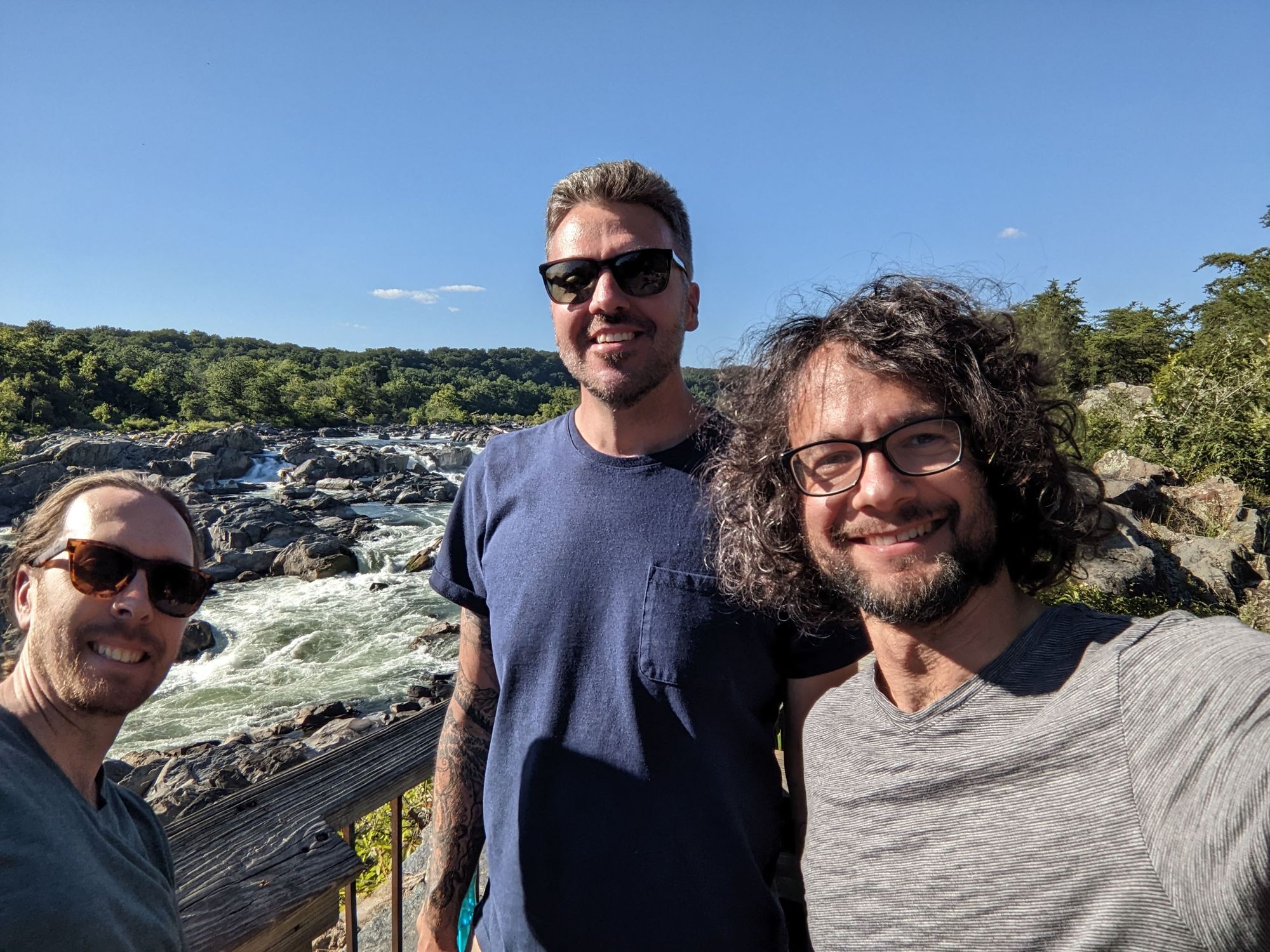 Jay, me, Viktor. Not shown: insane kayakers, man with boom box and a holster for his Monster energy drink